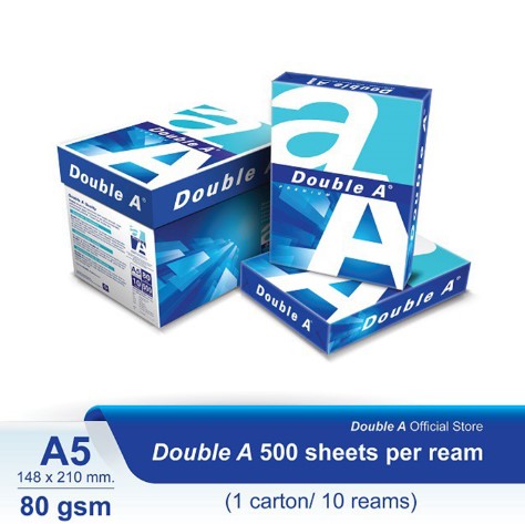 PAPEL CUARTILLA A5 Double A PREMIUN 80gr 500 Hj BLANCO